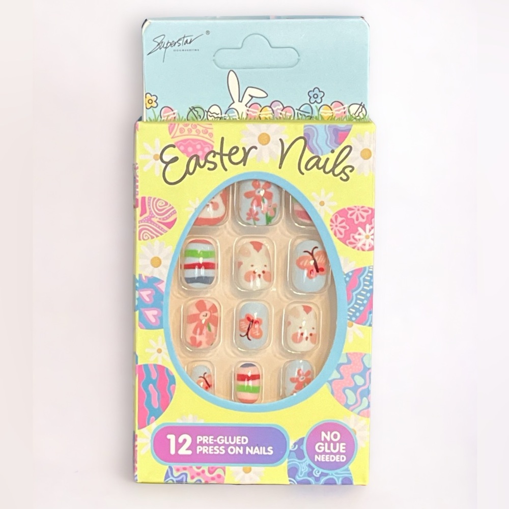 Kids Easter Pre-Glued Nails in Flower & Butterfly designs by Superstar